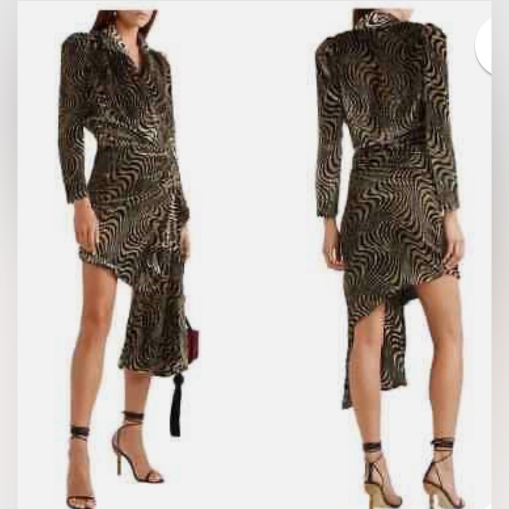 DoDo Bar Or Collections Ava Mini Dress in Black & Gold size 40 Metallic